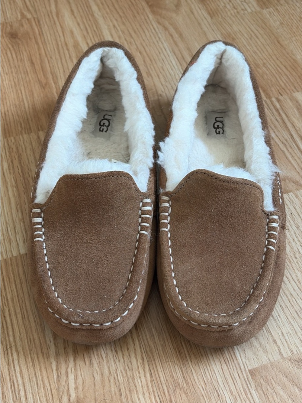 UGG Chestnut Brown Shearling-lined Loafers